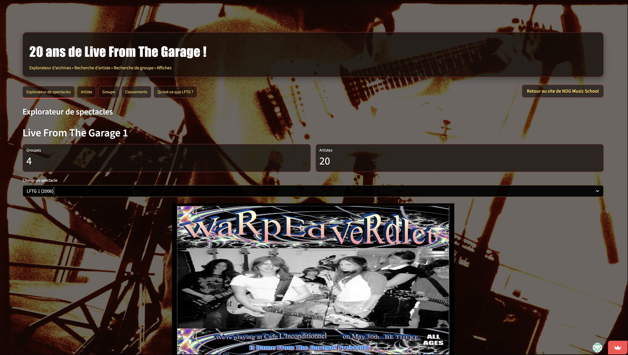 20 Years Of Live From The Garage Archive App